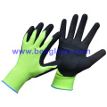 13 Gauge Fluores Polyester, Nitrile Coating, Sandy Finish Safety Gants